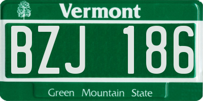 VT license plate BZJ186