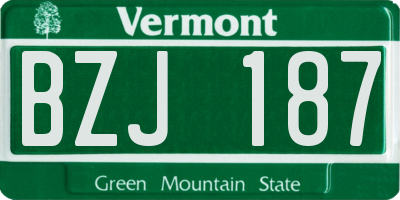 VT license plate BZJ187