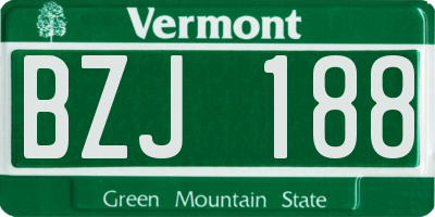 VT license plate BZJ188