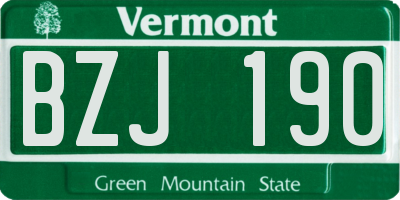 VT license plate BZJ190