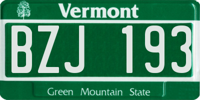 VT license plate BZJ193