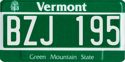 VT license plate BZJ195
