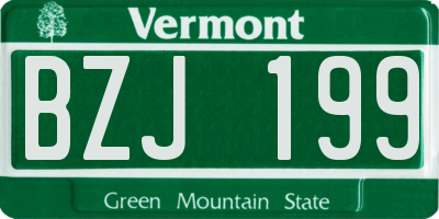 VT license plate BZJ199