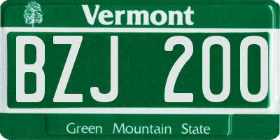 VT license plate BZJ200