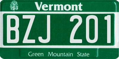 VT license plate BZJ201