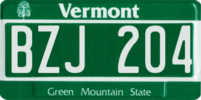 VT license plate BZJ204