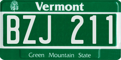 VT license plate BZJ211