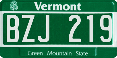 VT license plate BZJ219