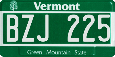 VT license plate BZJ225