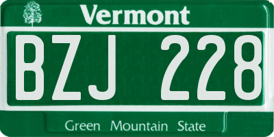 VT license plate BZJ228