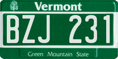 VT license plate BZJ231