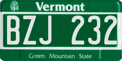 VT license plate BZJ232