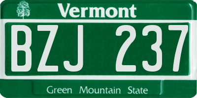 VT license plate BZJ237