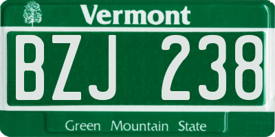 VT license plate BZJ238