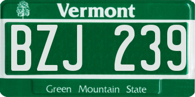 VT license plate BZJ239