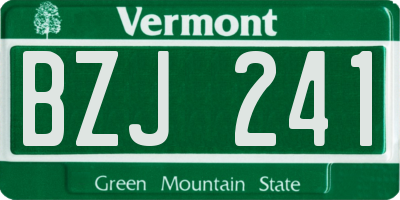 VT license plate BZJ241