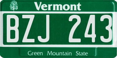 VT license plate BZJ243