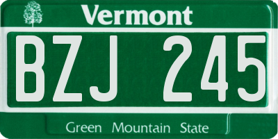 VT license plate BZJ245