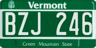 VT license plate BZJ246