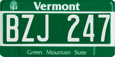 VT license plate BZJ247