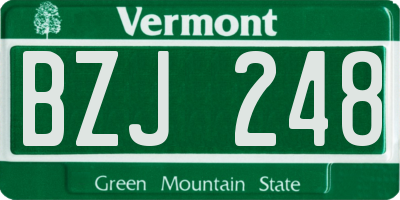 VT license plate BZJ248