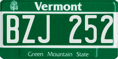VT license plate BZJ252