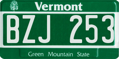 VT license plate BZJ253