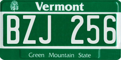 VT license plate BZJ256