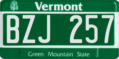 VT license plate BZJ257