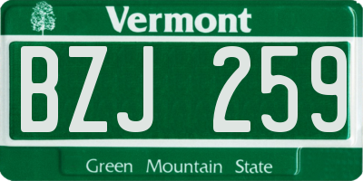 VT license plate BZJ259