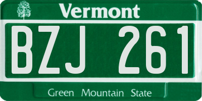 VT license plate BZJ261
