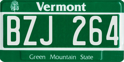 VT license plate BZJ264
