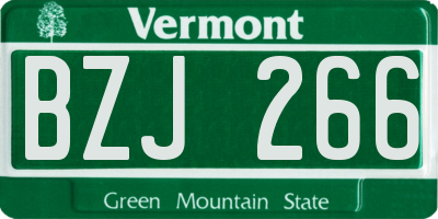 VT license plate BZJ266