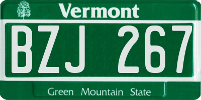 VT license plate BZJ267