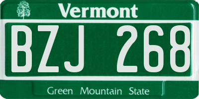 VT license plate BZJ268