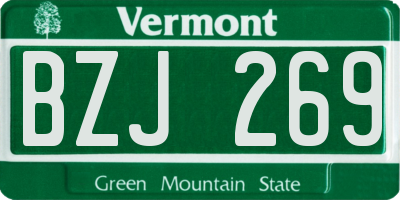 VT license plate BZJ269