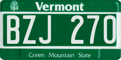 VT license plate BZJ270