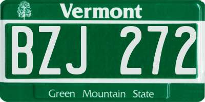 VT license plate BZJ272