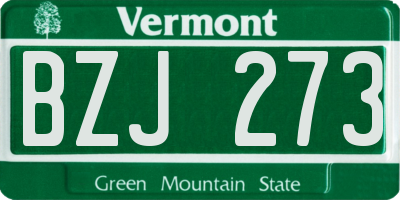 VT license plate BZJ273