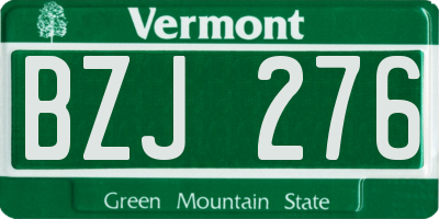 VT license plate BZJ276