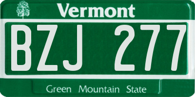 VT license plate BZJ277