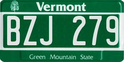 VT license plate BZJ279
