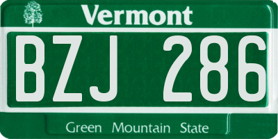 VT license plate BZJ286
