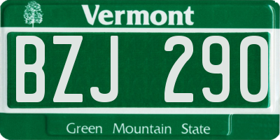 VT license plate BZJ290