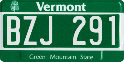 VT license plate BZJ291