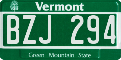 VT license plate BZJ294