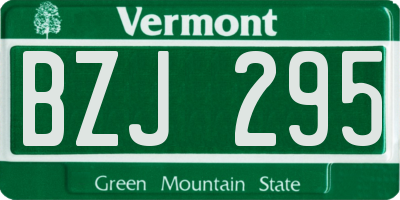 VT license plate BZJ295