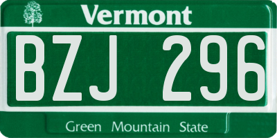 VT license plate BZJ296