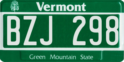 VT license plate BZJ298