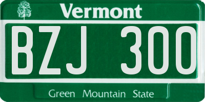 VT license plate BZJ300